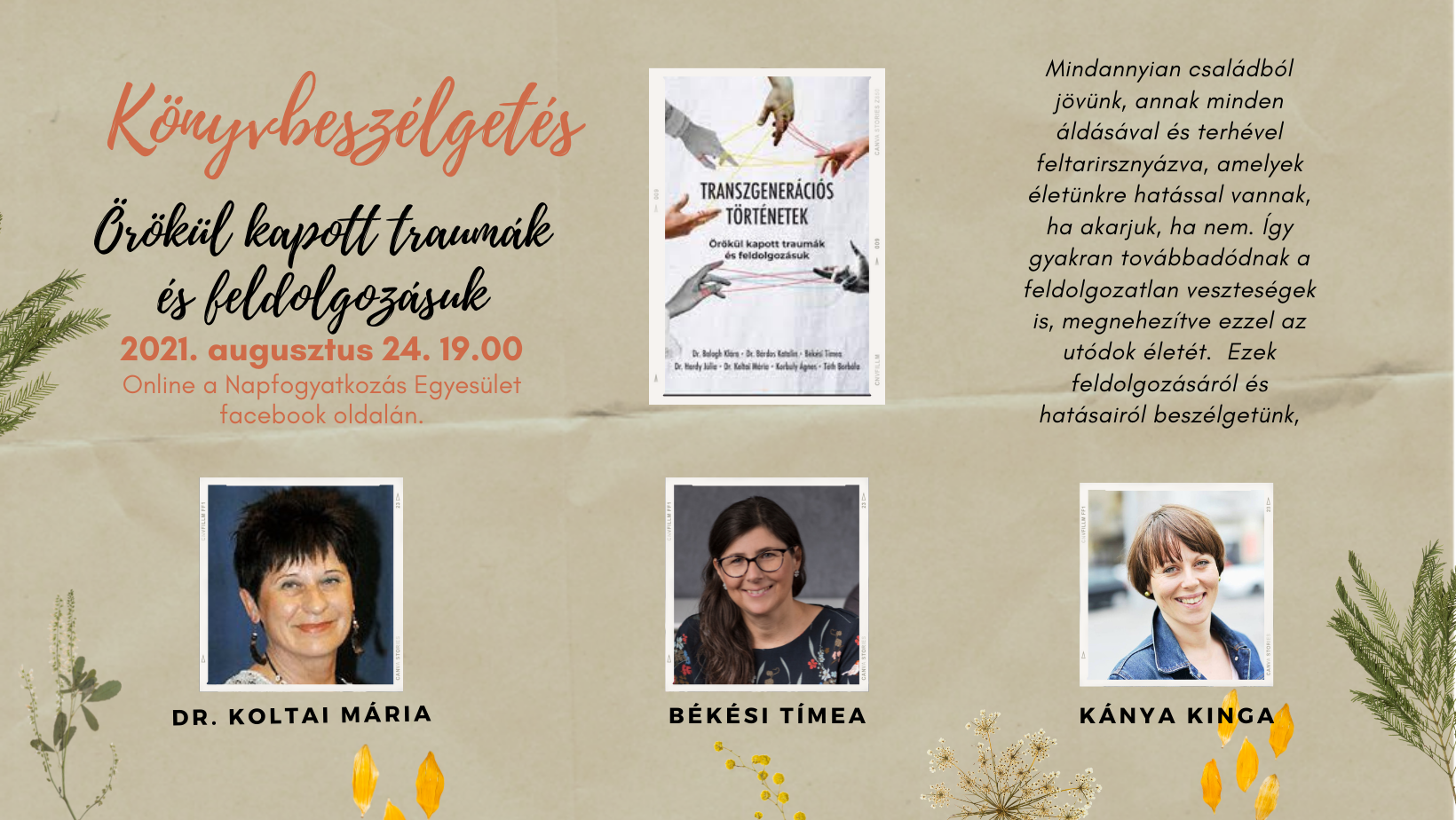 Könyvbeszélgetés - Transzgenerációs történetek
